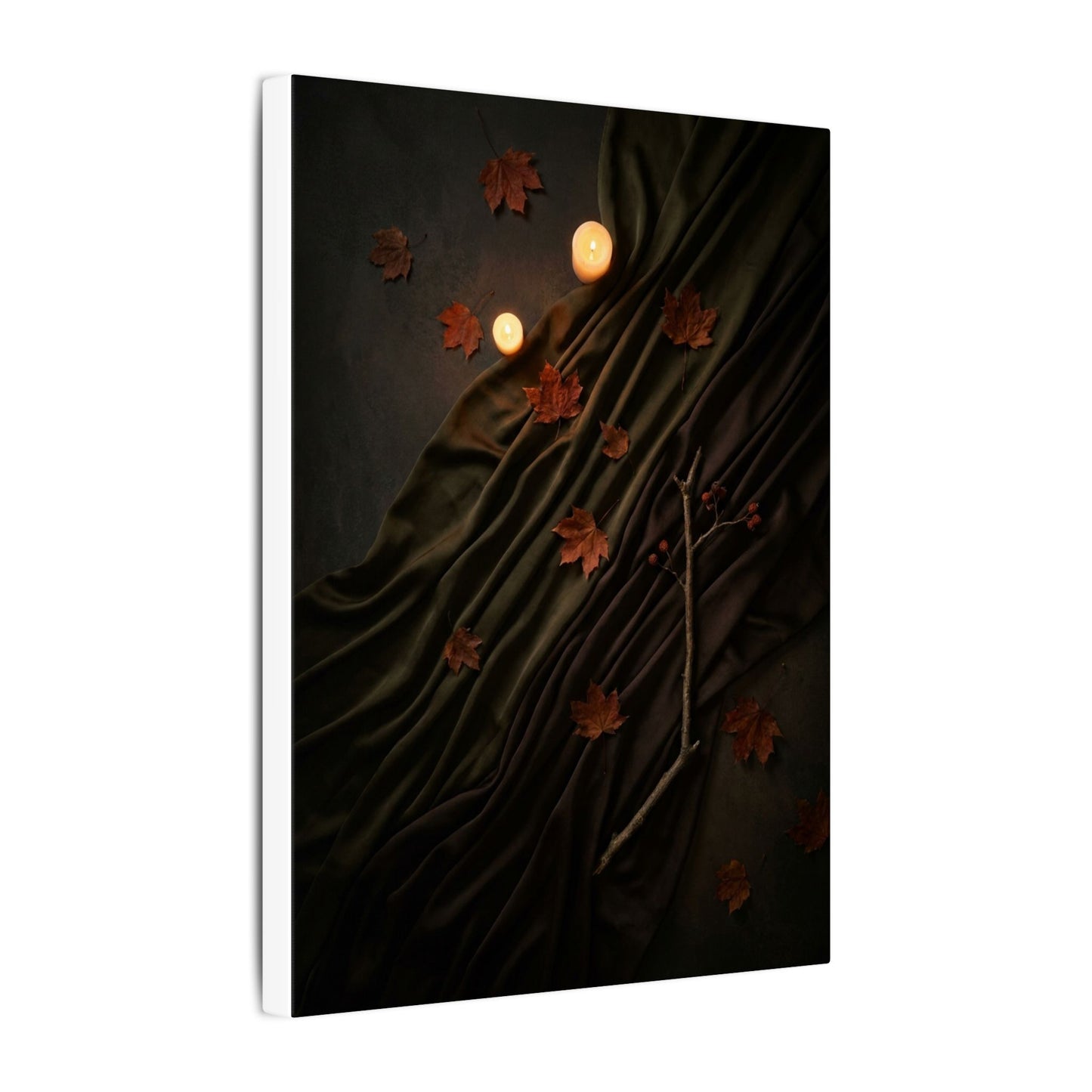 Autumn Silk Drape Moody Minimal Canvas Art | Moody Decor