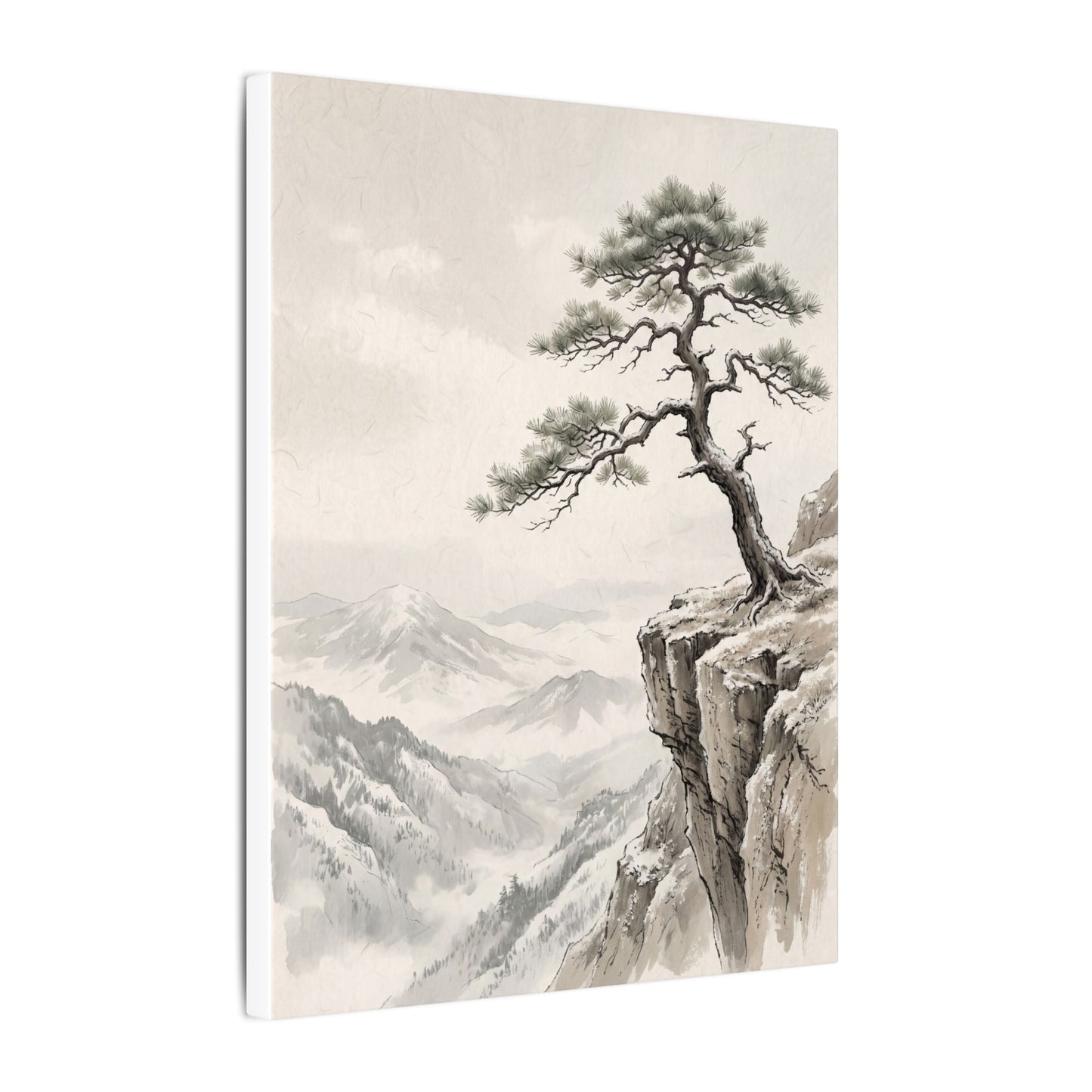 Seijaku Pine Tree Canvas Art - Japandi Japanese Pattern