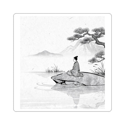 Meditation Harmonious Zen Ukiyo-e Sticker | Meditation Harmonious Ukiyo E Inspired Art Print