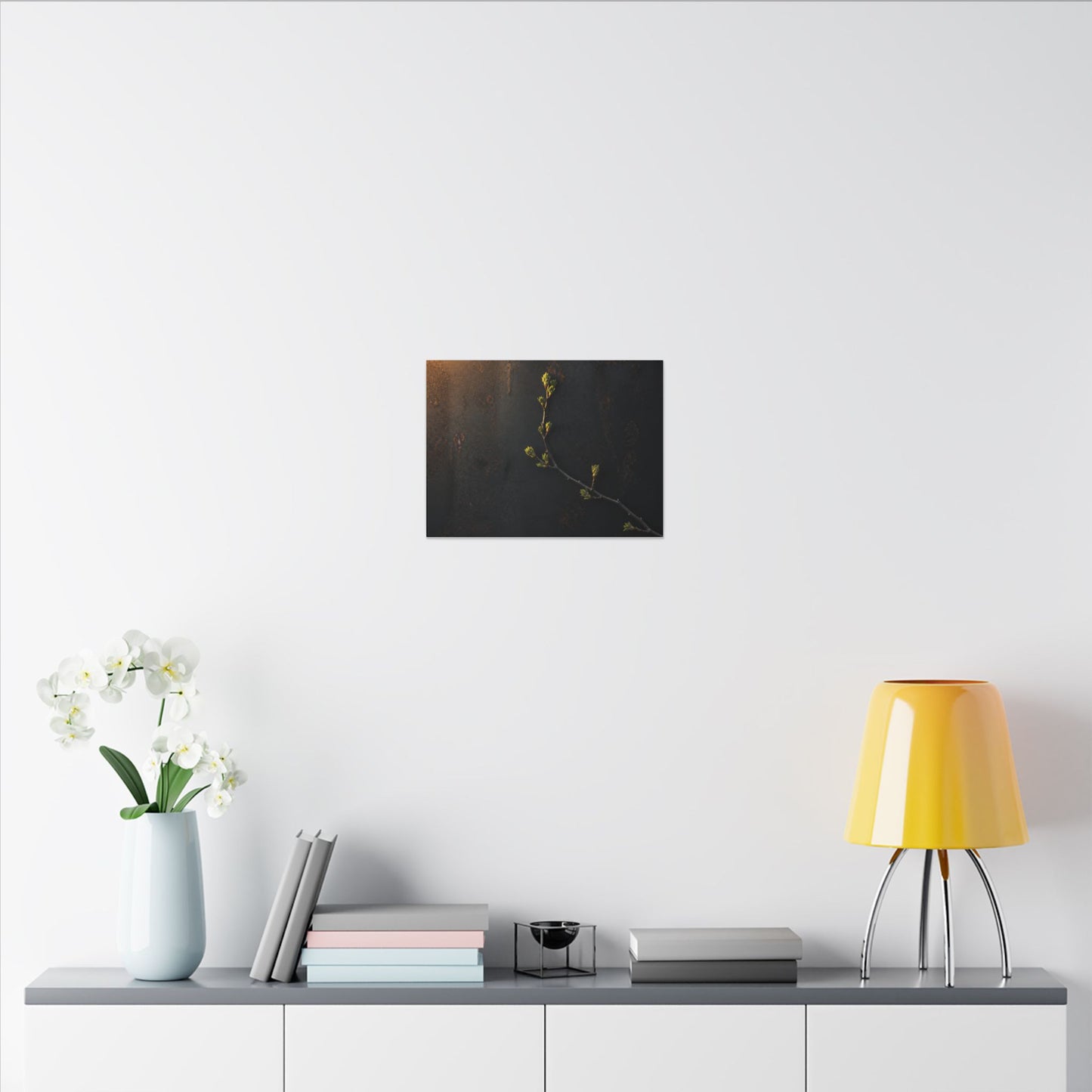 Dark Japandi Rust Patina in Golden Hour | Moody Minimal Canvas Art