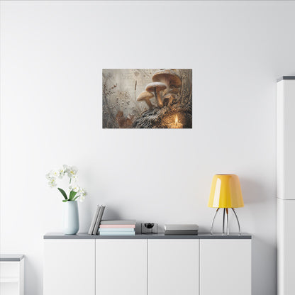 Wild Mushrooms Texture Canvas Art | Elegant Japandi Art