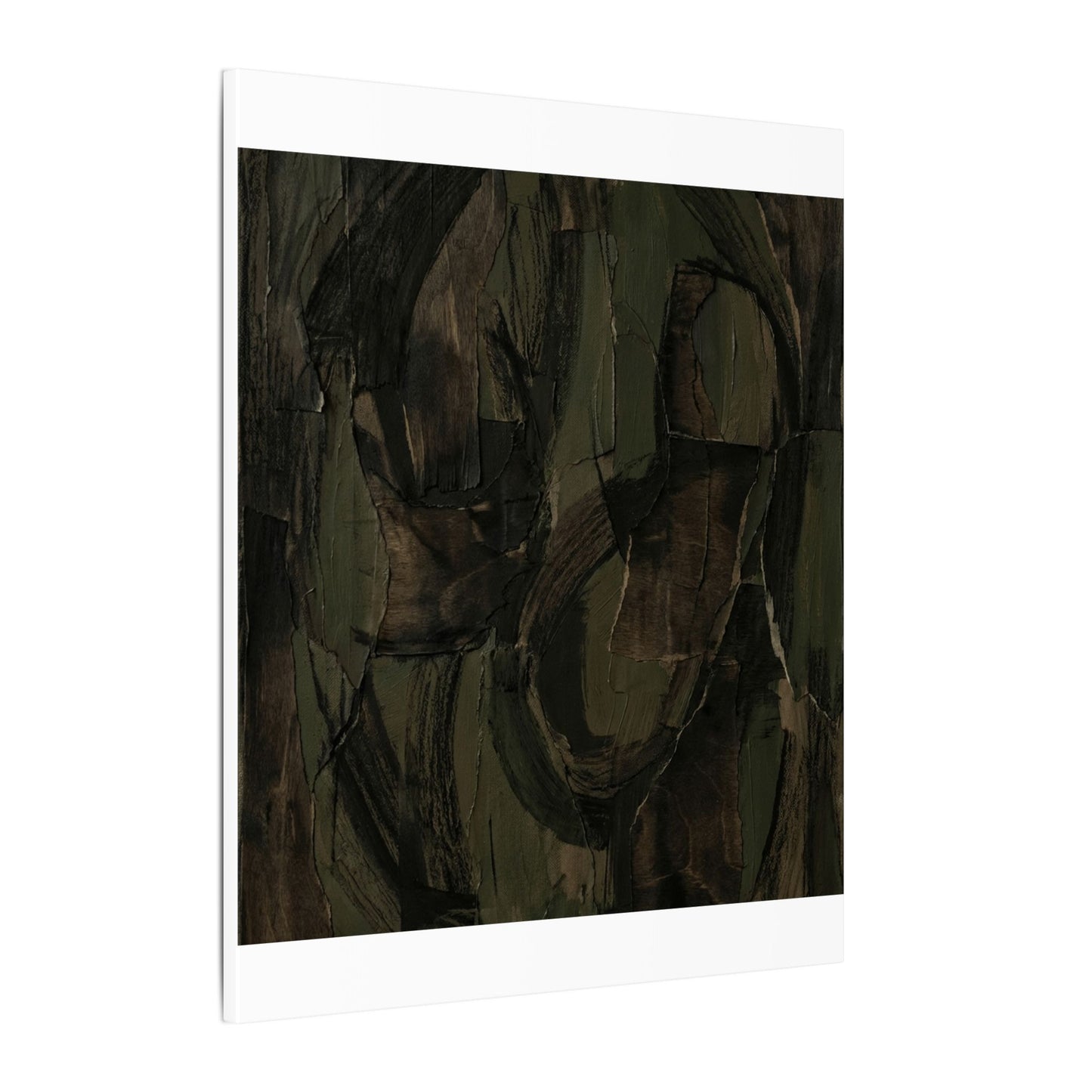 Mixed Media Dark Japandi Textured Canvas Art