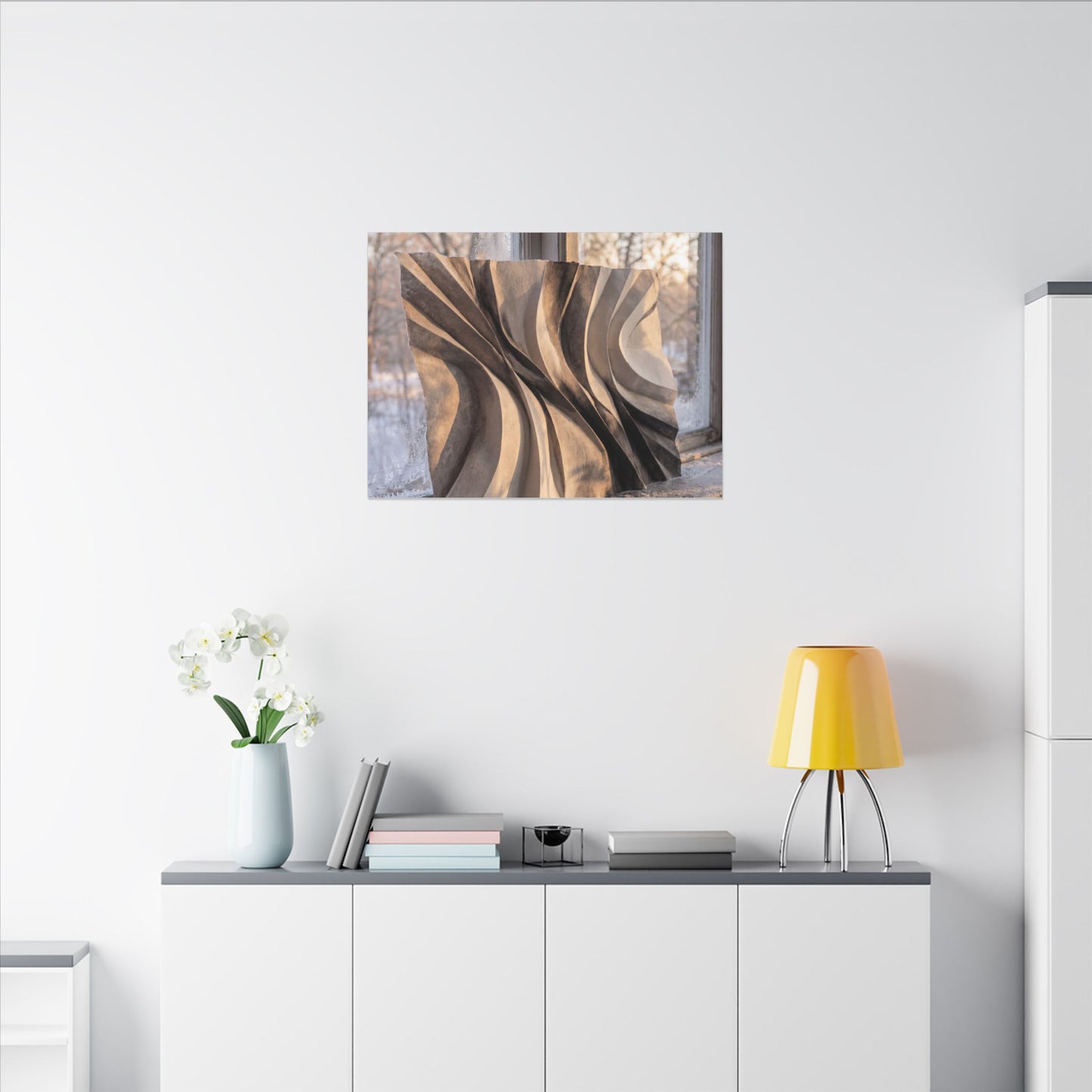 Mono No Aware Paper Fold Canvas Art - Japandi Minimal Line