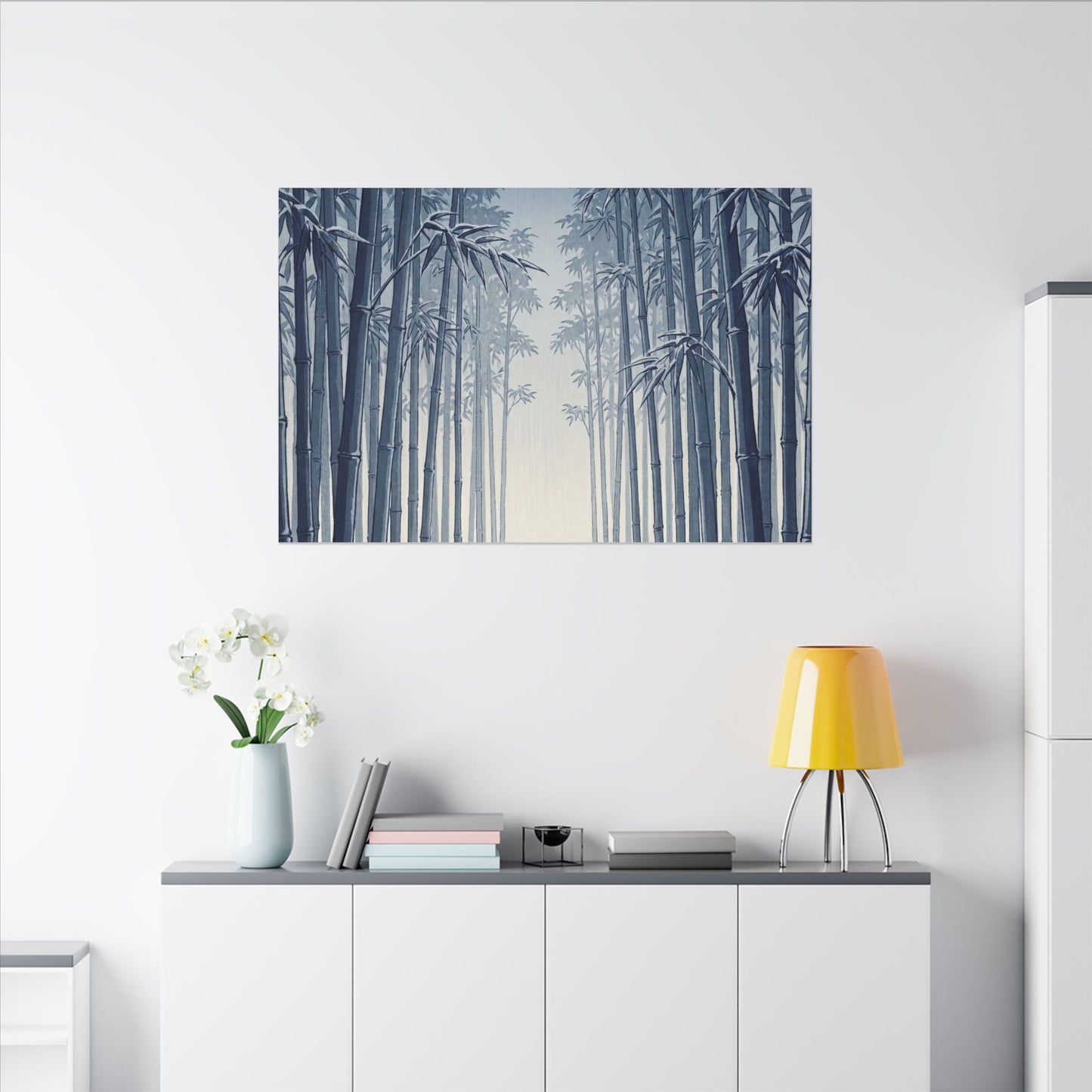 Bamboo Grove Canvas Art | Winter Zen Ukiyo E Inspired Art