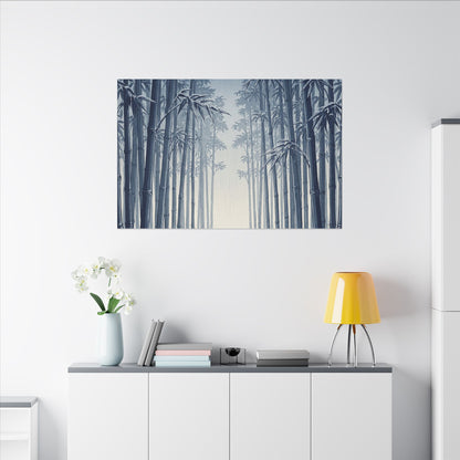 Bamboo Grove Canvas Art | Winter Zen Ukiyo E Inspired Art