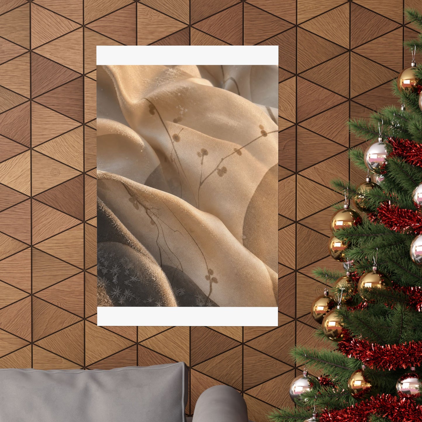 Silk Drape Winter Wall Art Print | Japandi Cozy Design