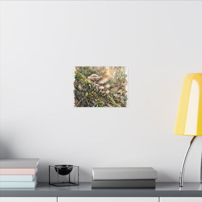 Wild Mushrooms Canvas Art | Spring Japandi Watercolor Art