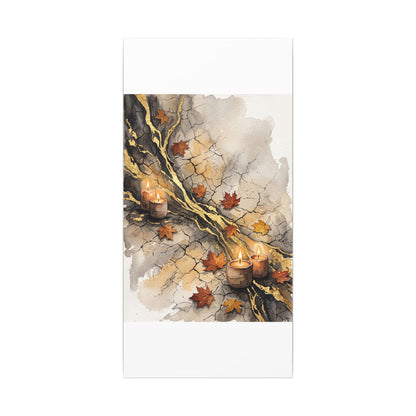 Cracked Earth Autumn Canvas Art | Japandi Warm Design
