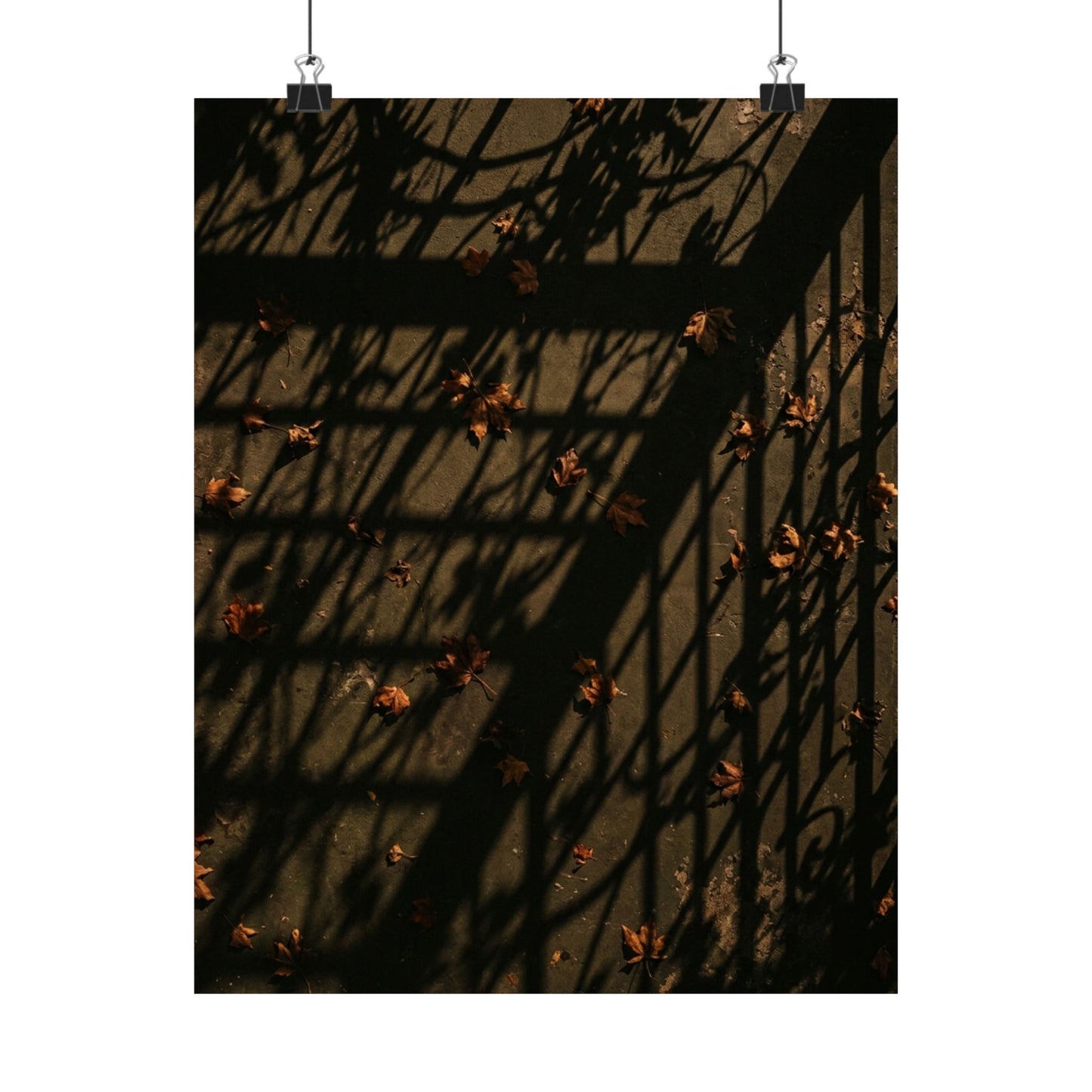 Kanso Shadow Play Wall Art Print - Dark Japandi Moody Minimal Art Print