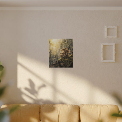 Wild Mushrooms Canvas Art | Spring Japandi Watercolor Art
