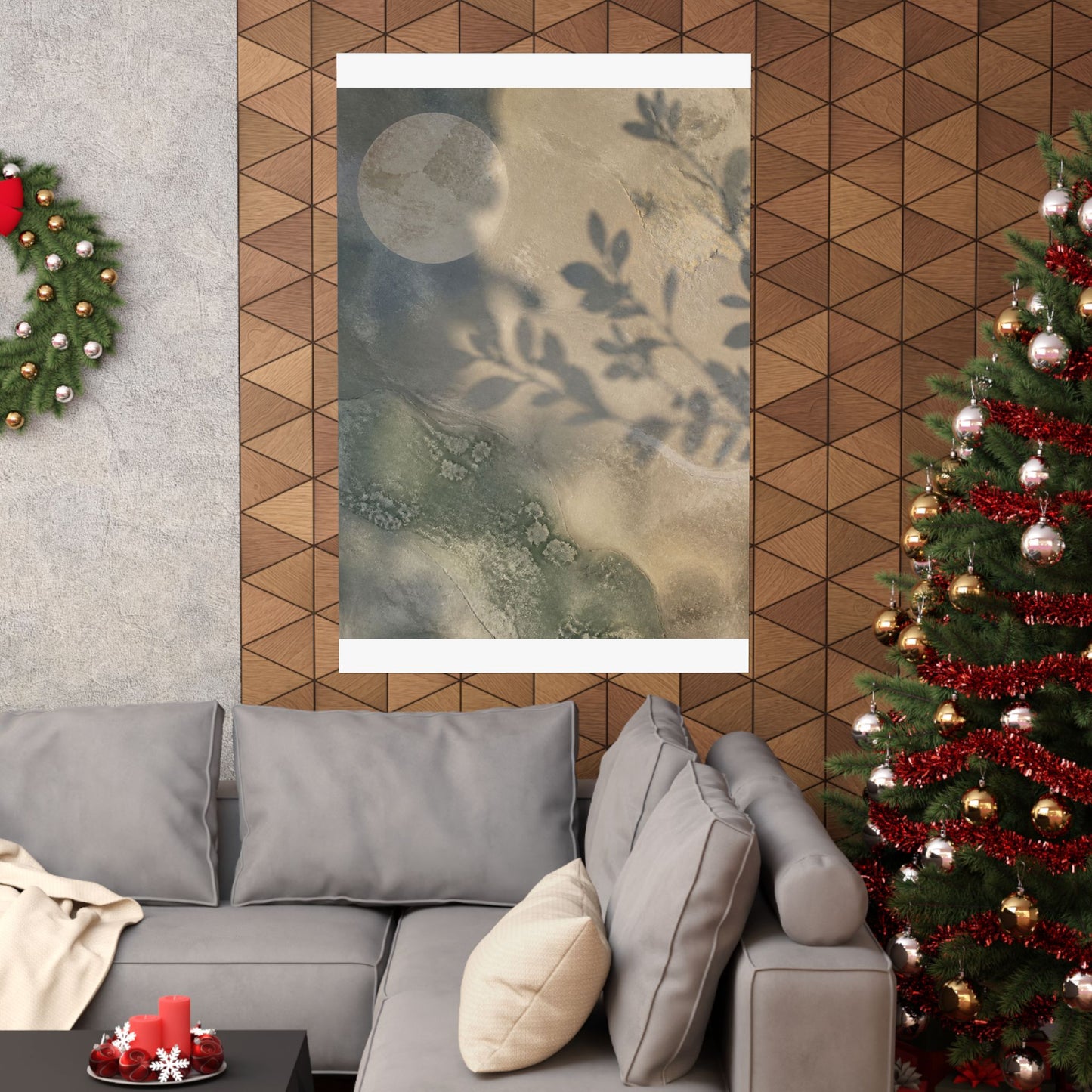 Winter Shadow Play Texture Wall Art Print | Cozy Decor