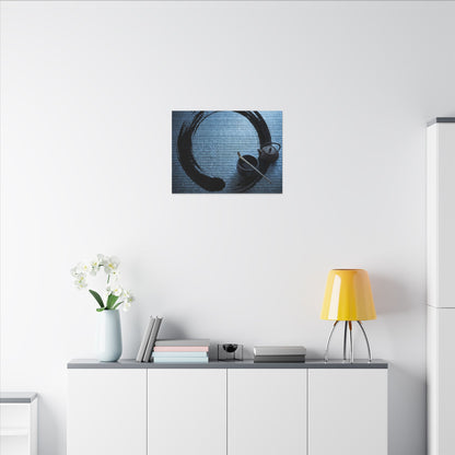 Winter Tea Ceremony Enso Canvas Art | Peaceful Decor