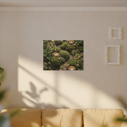 Moss Close Up Japanese Pattern Canvas Art | Neutral Japandi Art