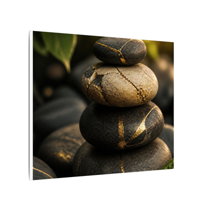 Summer River Stones Broken Beauty Canvas Art | Healing Decor