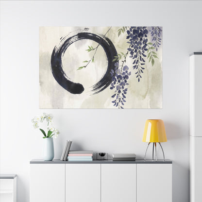Wisteria Enso Canvas Art | Serene Zen Art