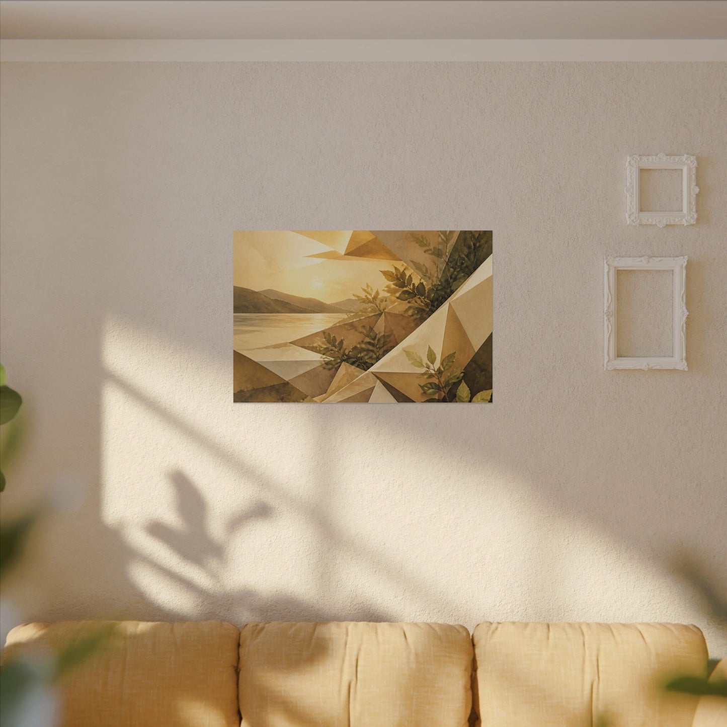 Golden Hour Paper Fold Canvas Art - Japandi Ma