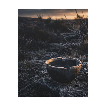 Kanso Ceramic Bowl Canvas Art - Dark Japandi Dark Texture