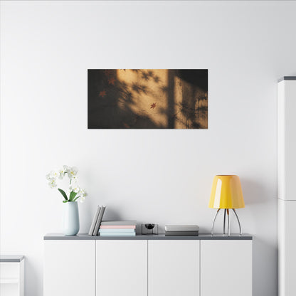 Shadow Play Canvas Art | Autumn Dark Japandi Charcoal Ink Art