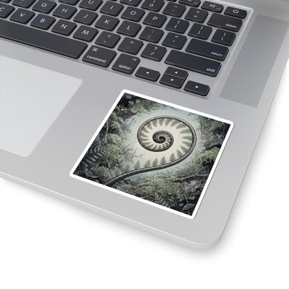 Dawn Fern Unfurling Sticker - Zen Seijaku Art Print