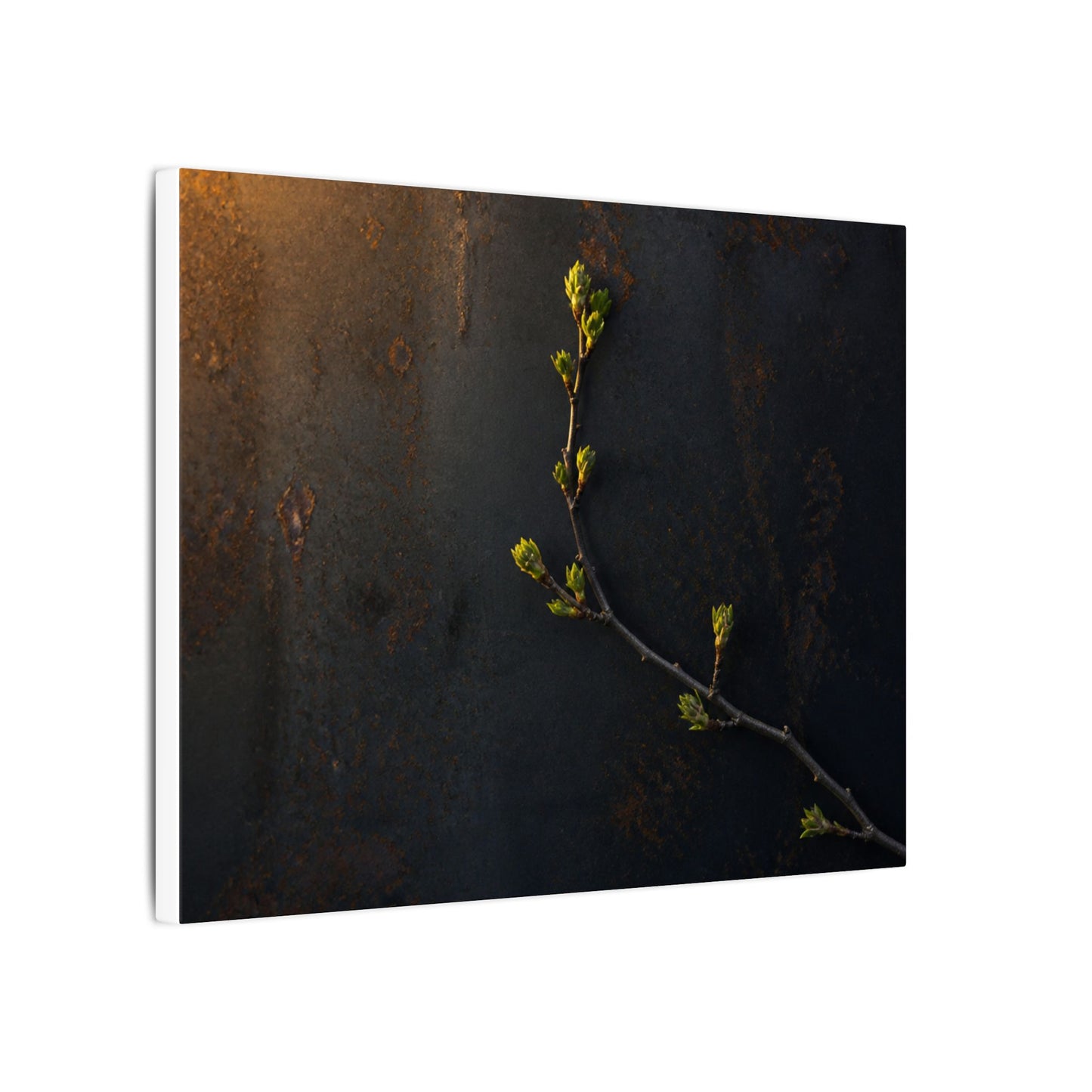 Dark Japandi Rust Patina in Golden Hour | Moody Minimal Canvas Art