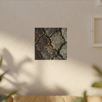 Earthy Cracked Earth Canvas Art - Japanese Pattern Japandi