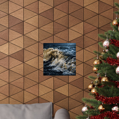 Beautiful Ocean Wave Wall Art Print - Gold Vein Kintsugi