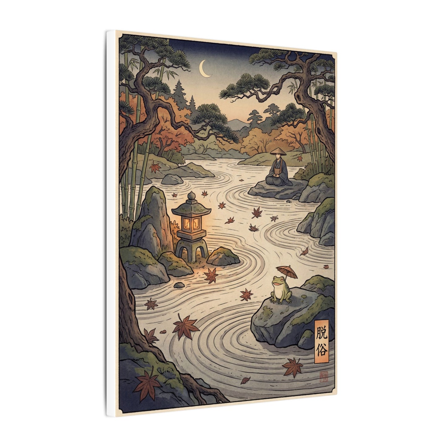 Rock Garden Autumn Canvas Art | Zen Serene Design