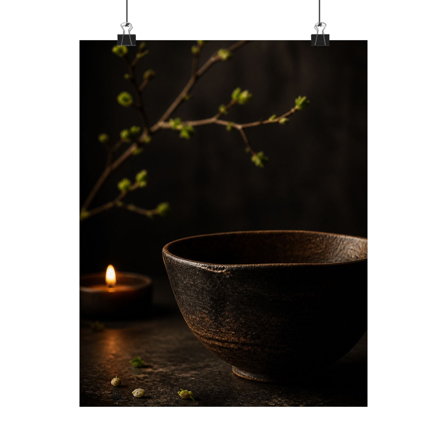 Spring Ceramic Bowl Shadow Zen Wall Art Print | Atmospheric Decor