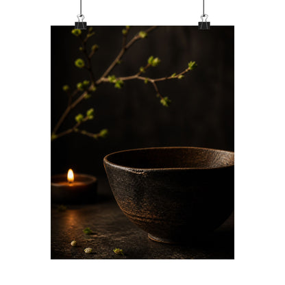 Spring Ceramic Bowl Shadow Zen Wall Art Print | Atmospheric Decor