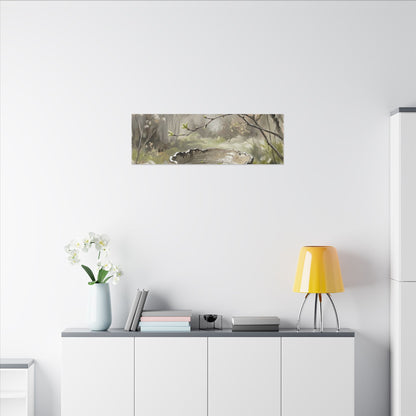 Japandi Ceramic Bowl in Overcast | Minimal Line Canvas Art