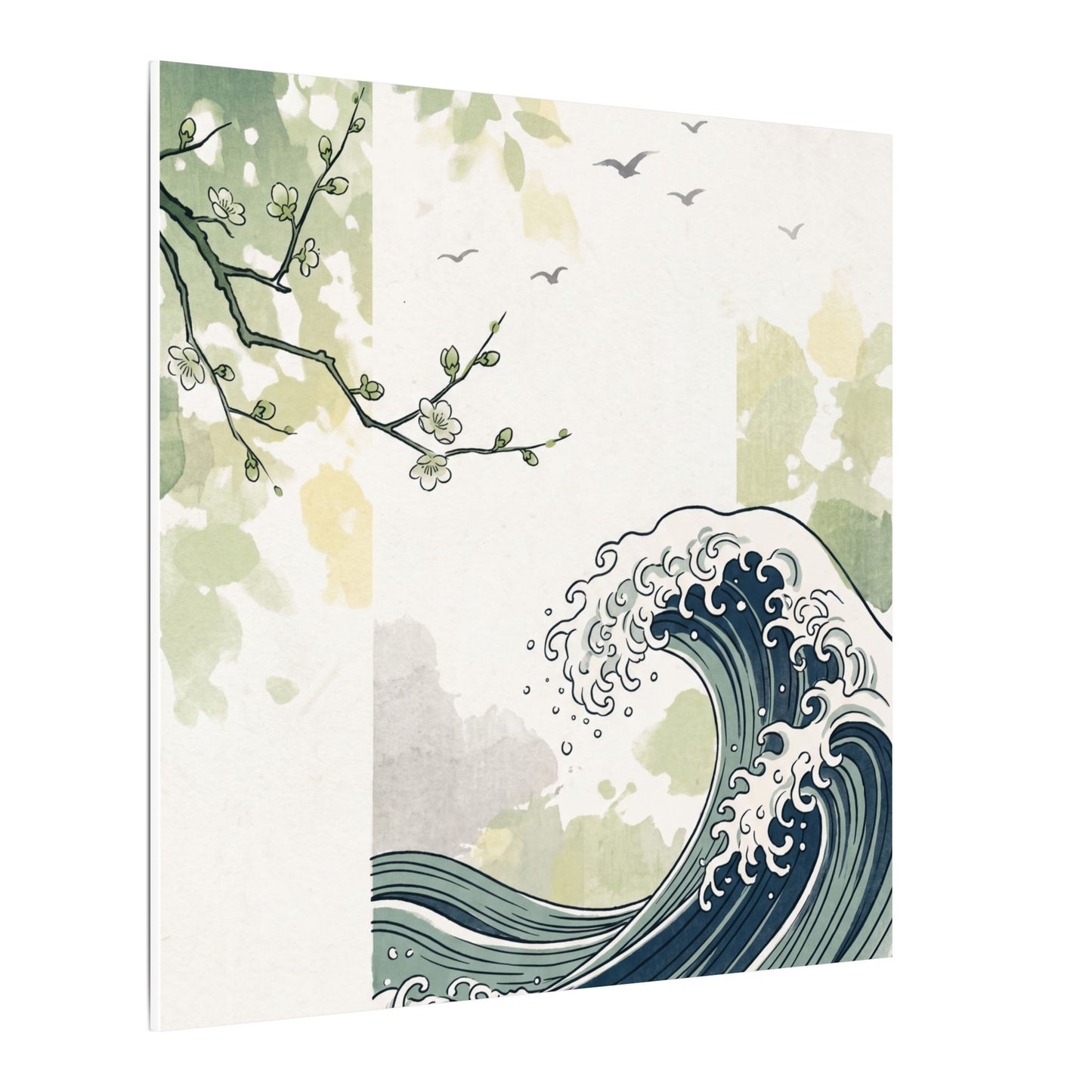 Spring Ocean Wave Ukiyo E Inspired Canvas Art | Serene Decor