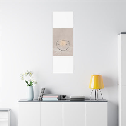 Ceramic Bowl Minimal Line Canvas Art | Neutral Japandi Art