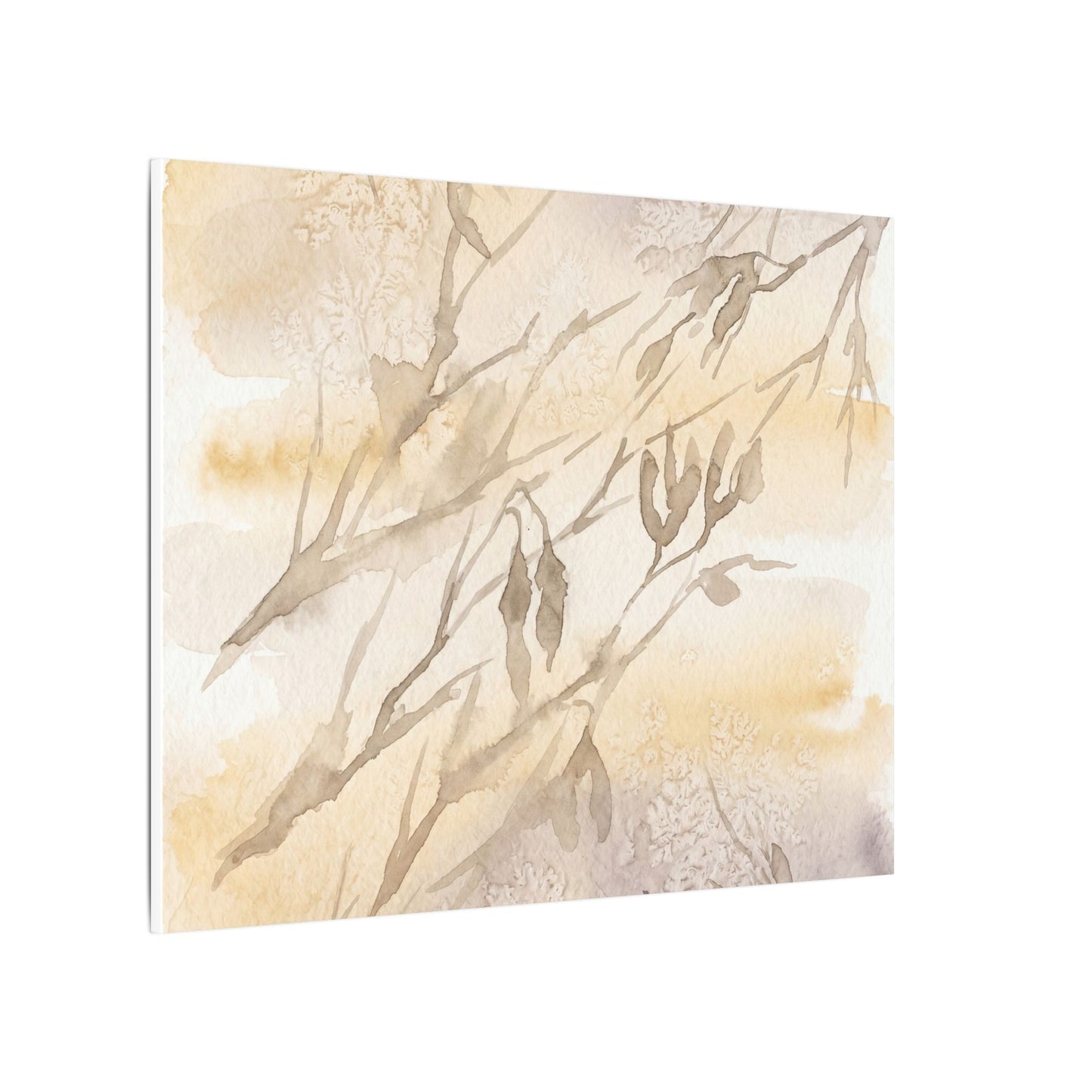 Shadow Play Winter Canvas Art | Japandi Warm Design