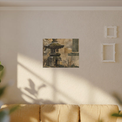 Elegant Stone Lantern Canvas Art - Texture Japandi