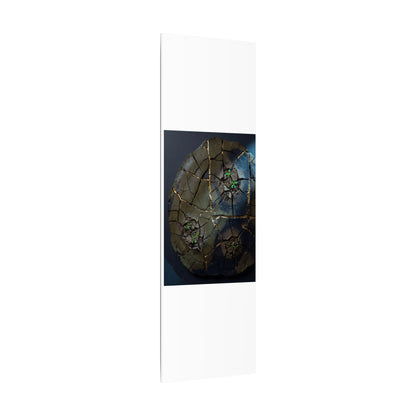 Dark Japandi Cracked Earth in Moonlight | Moody Minimal Canvas Art
