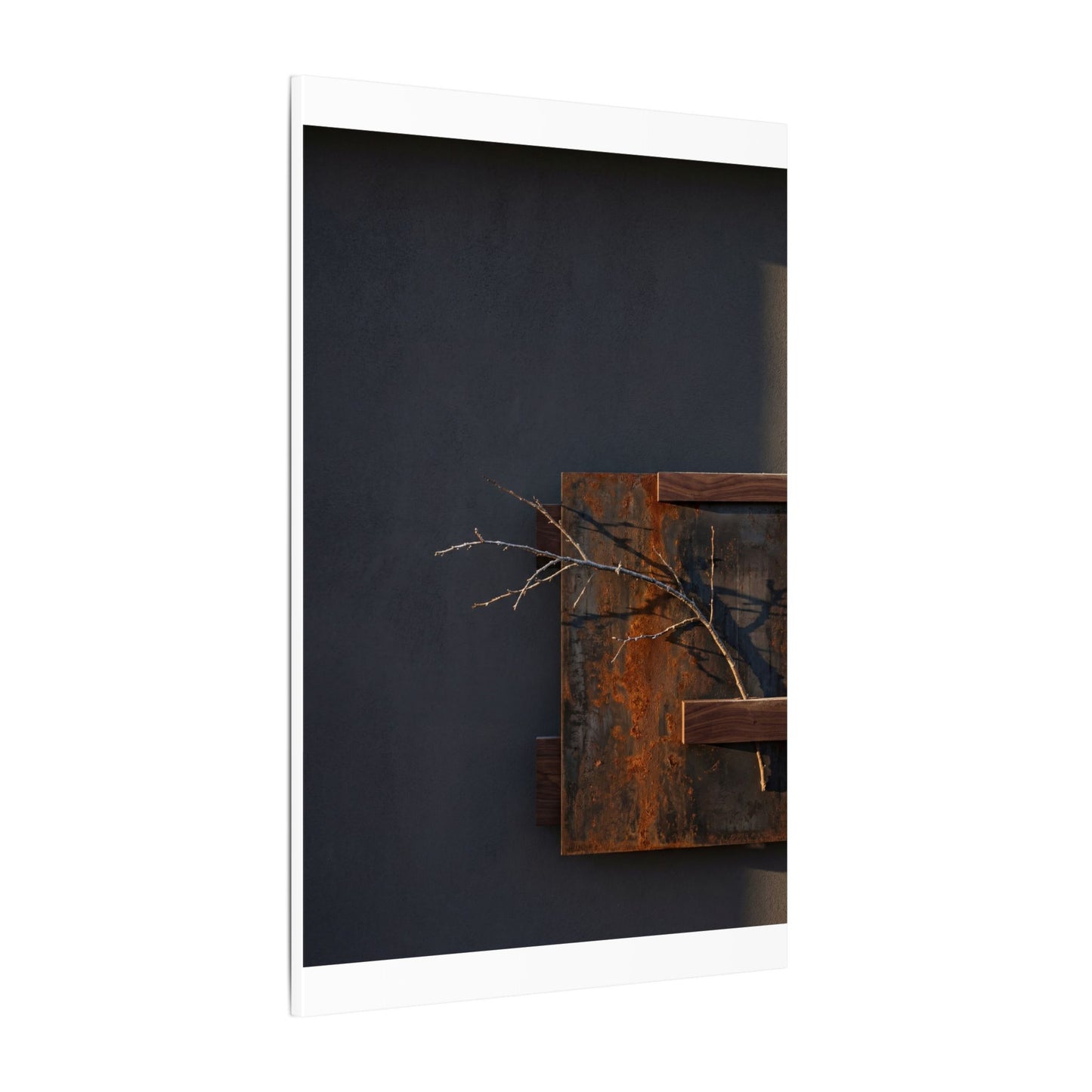 Ma Rust Patina Canvas Art - Dark Japandi Dark Texture