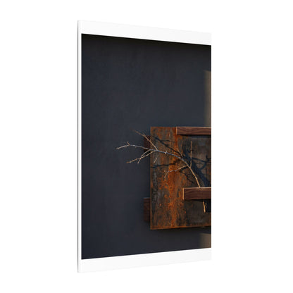Ma Rust Patina Canvas Art - Dark Japandi Dark Texture