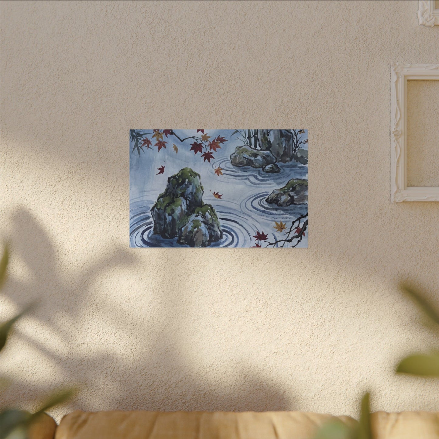 Rock Garden Autumn Canvas Art | Zen Tranquil Design