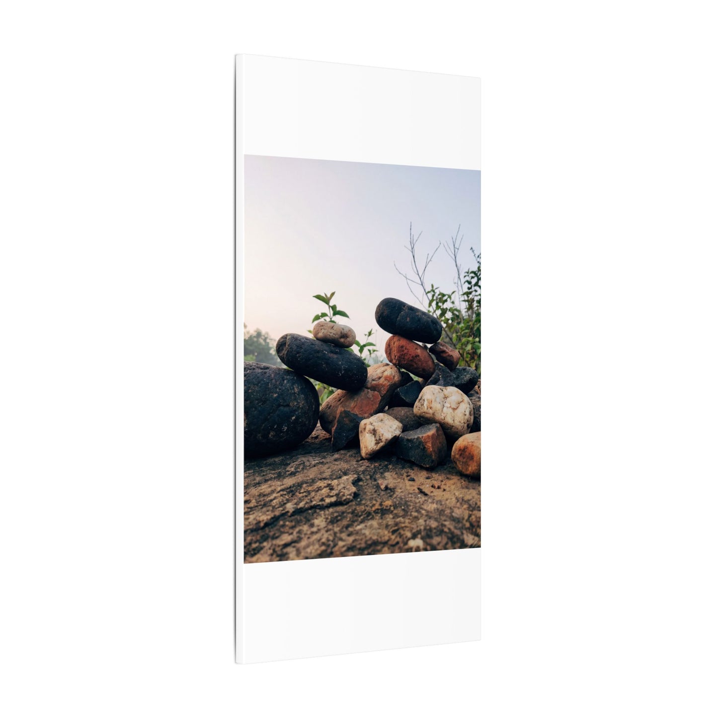 River Stones Canvas Art | Spring Kintsugi Broken Beauty Art