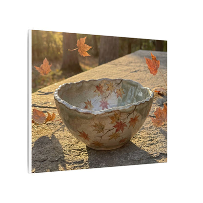 Japandi Ceramic Bowl in Golden Hour | Japanese Pattern Canvas Art