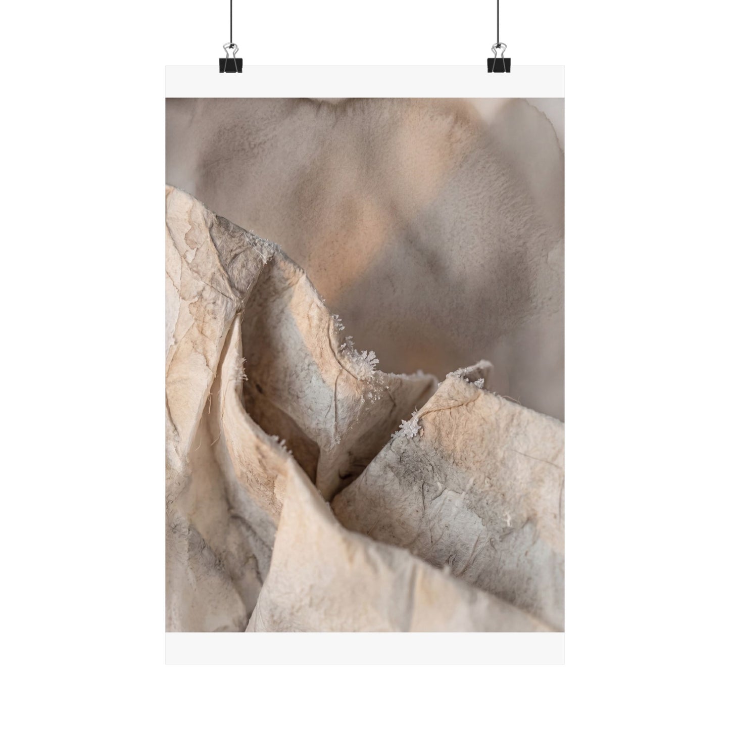 Winter Paper Fold Watercolor Wall Art Print | Elegant Decor