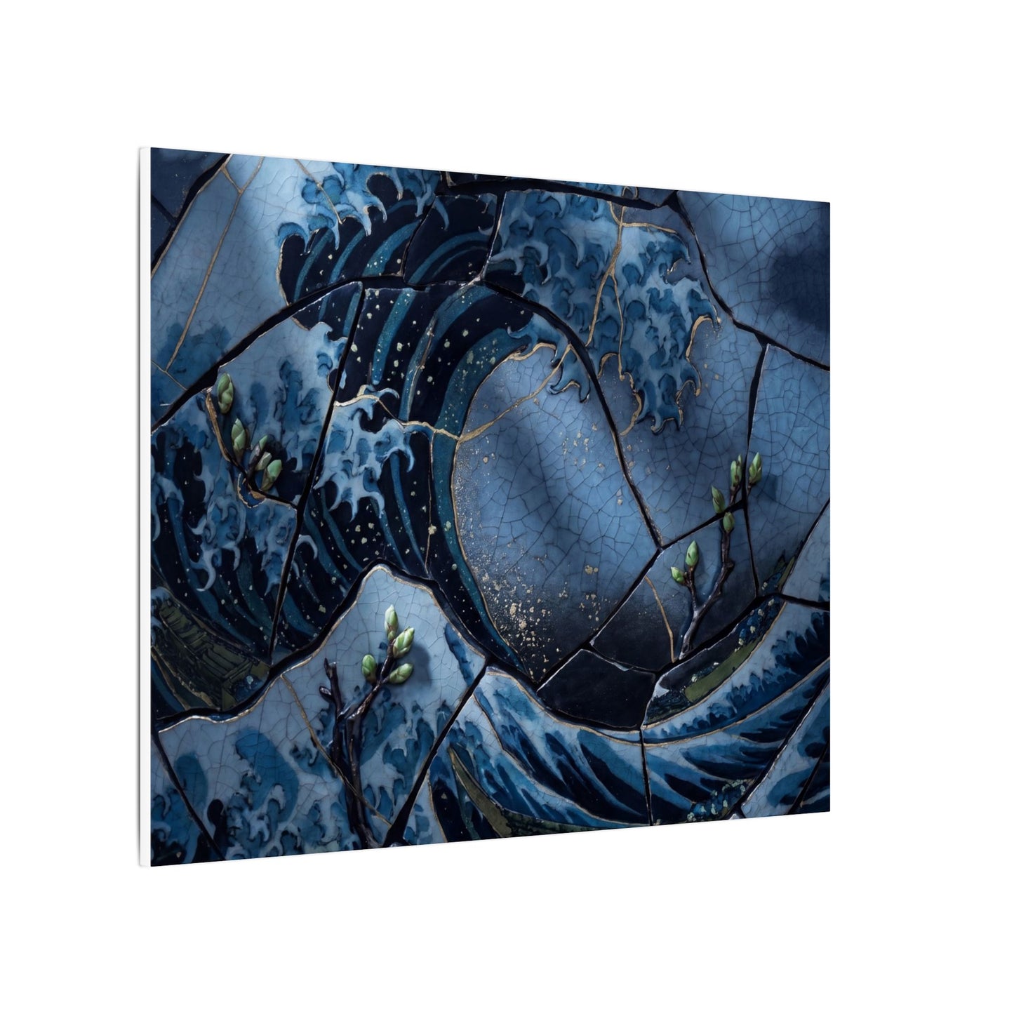 Ocean Wave Spring Canvas Art | Kintsugi Artful Design