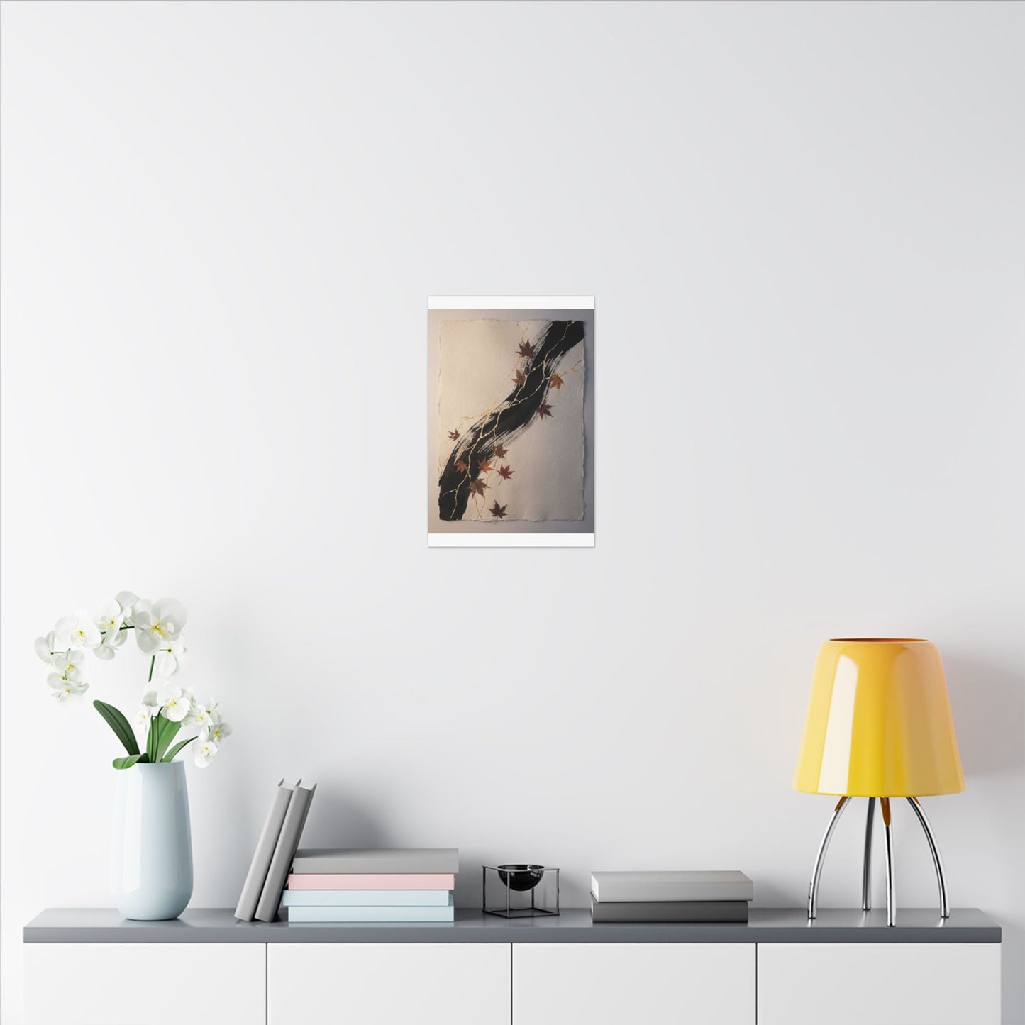 Dawn Ink Brushstroke Canvas Art - Kintsugi Ma