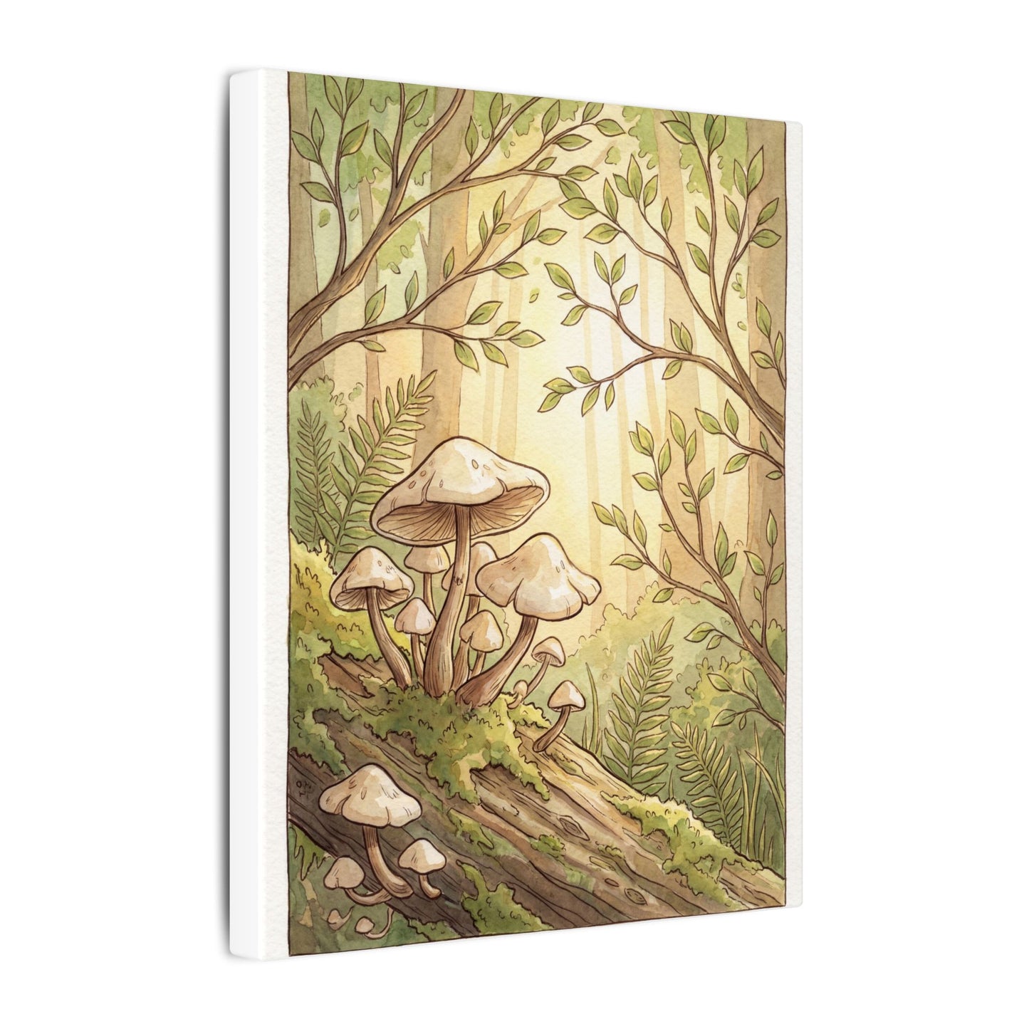 Spring Wild Mushrooms Mushroom Illustration Canvas Art | Cozy Decor