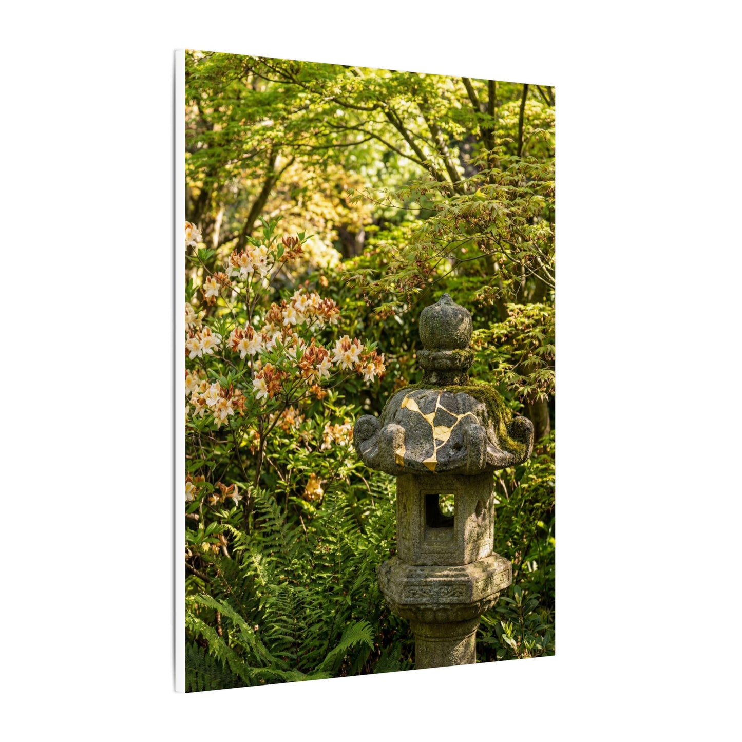 Spring Stone Lantern Gold Repair Canvas Art | Beautiful Decor