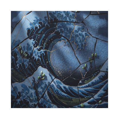 Ocean Wave Spring Canvas Art | Kintsugi Artful Design