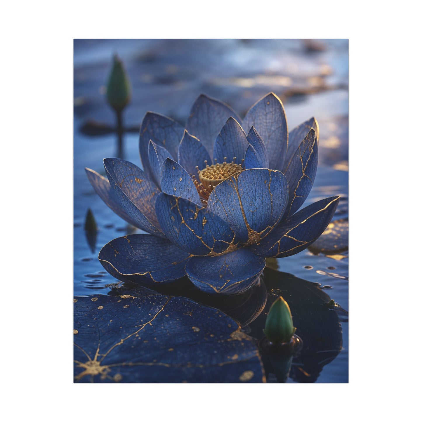 Kintsugi Lotus Flower in Dawn | Broken Beauty Canvas Art