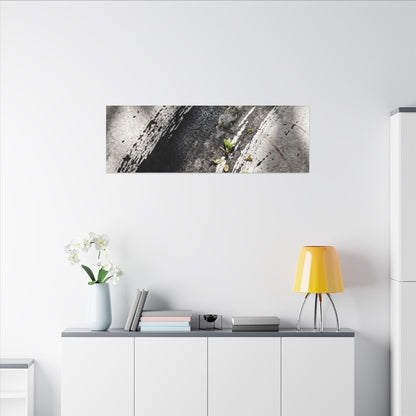 Ink Brushstroke Canvas Art | Spring Dark Japandi Moody Minimal Art