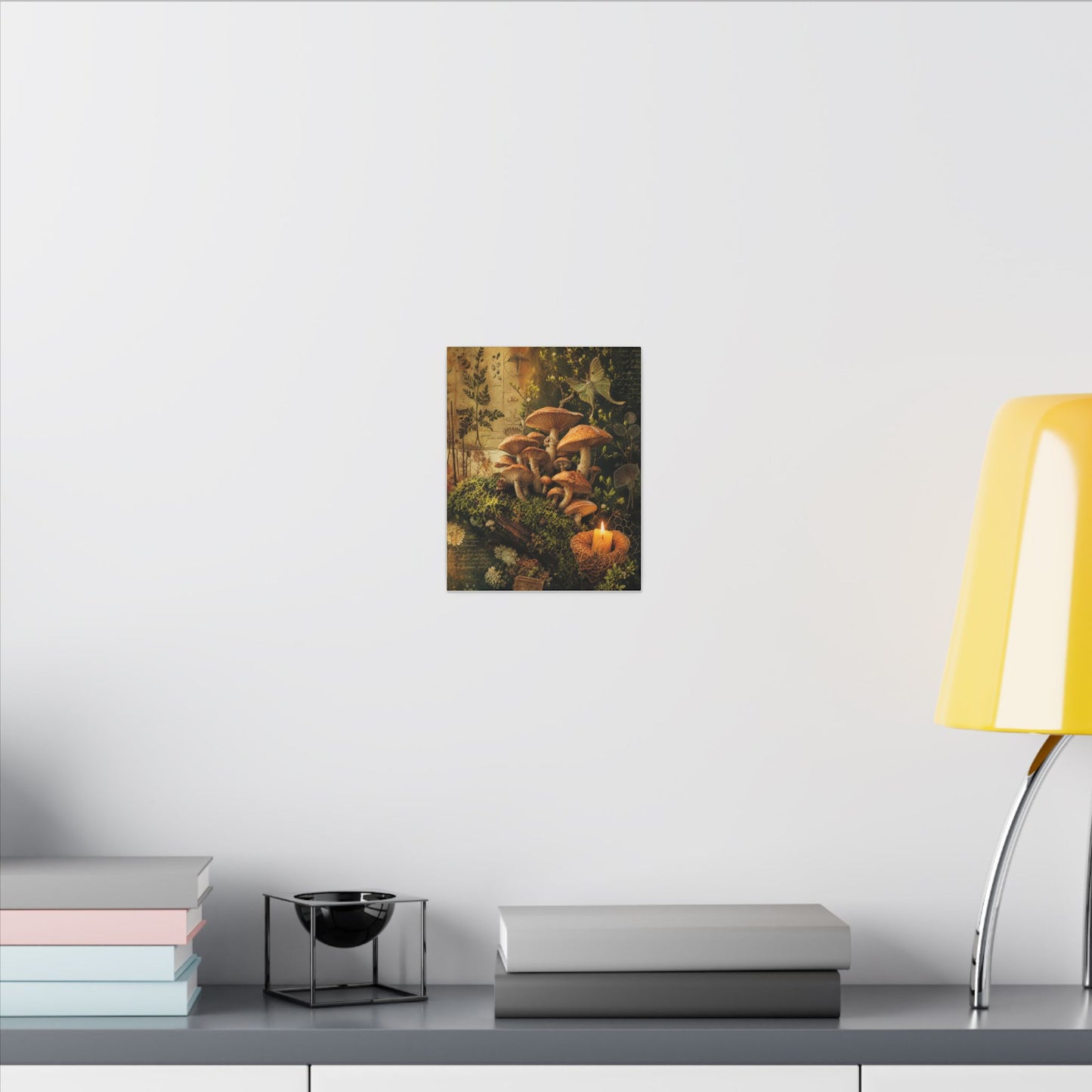 Spring Wild Mushrooms Herbarium Canvas Art | Earthy Decor