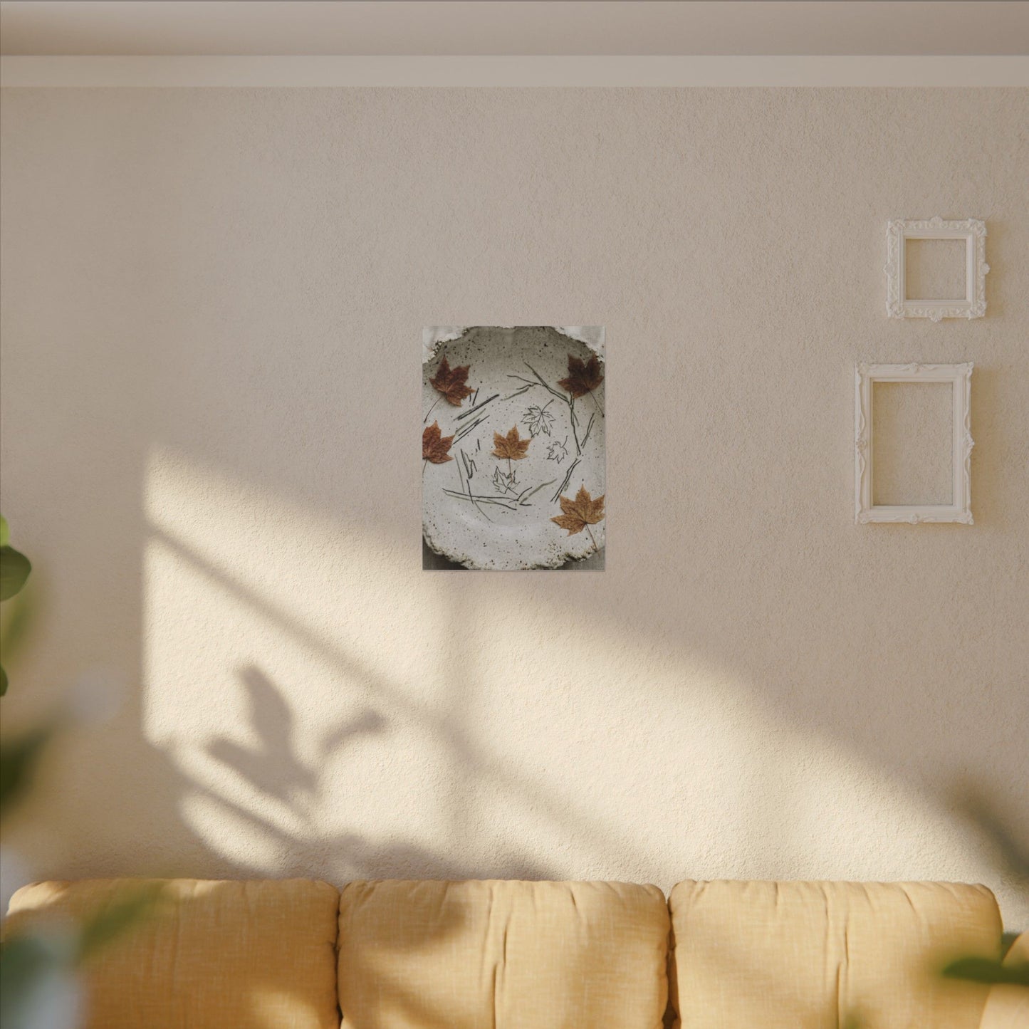 Ceramic Bowl Autumn Canvas Art | Japandi Elegant Design